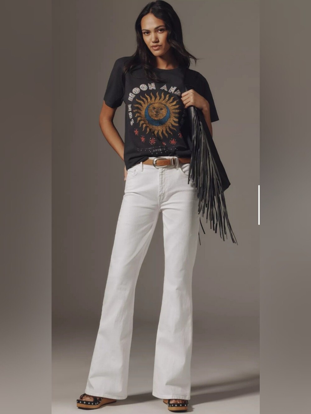 Mother Superior The Weekender White Flare Jeans, Sz 32